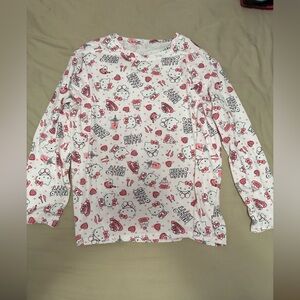 Hello Kitty Pink and White Womens long sleeve and long pants pajamas 2XL
